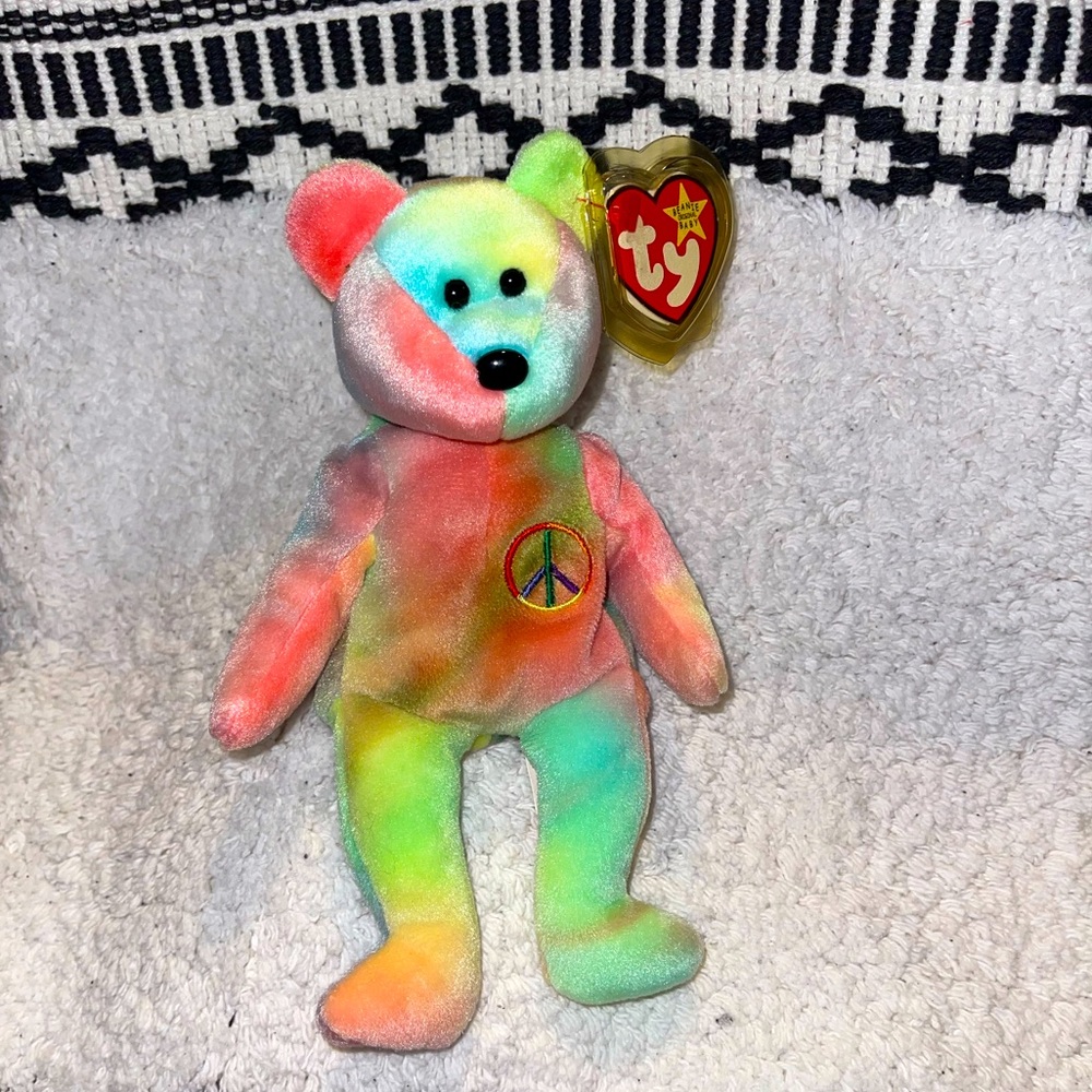 Beanie Babies Peace Bear- DOB 2/1/1996
